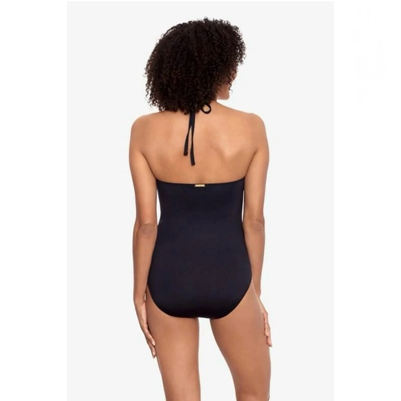 Lauren by Ralph Lauren Beach High Neck One-Piece Swimsuit Black NWT - Picture 3 of 16